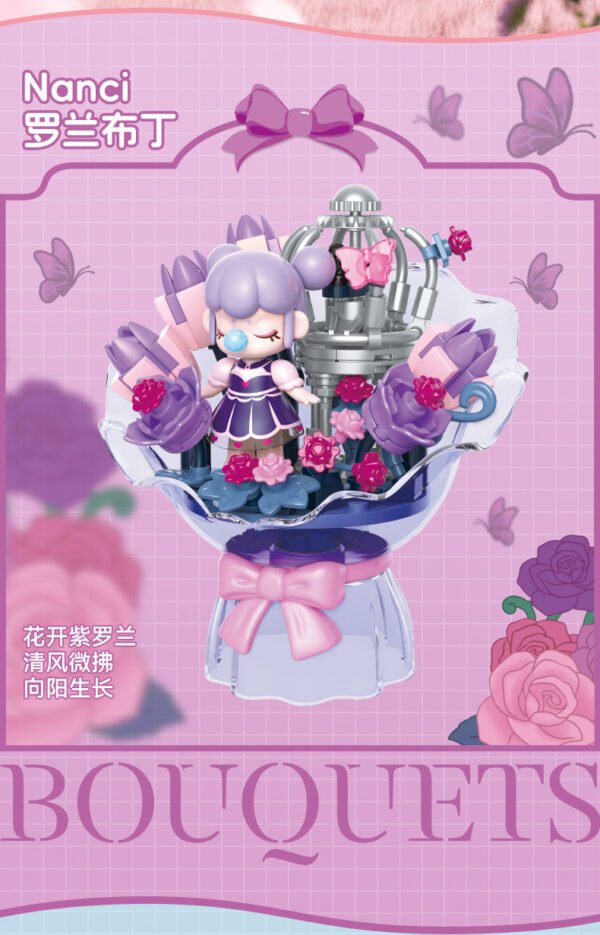 Nanci Flower Bouquet Building Block Set – DIY Decorative Model (HK121–HK123)