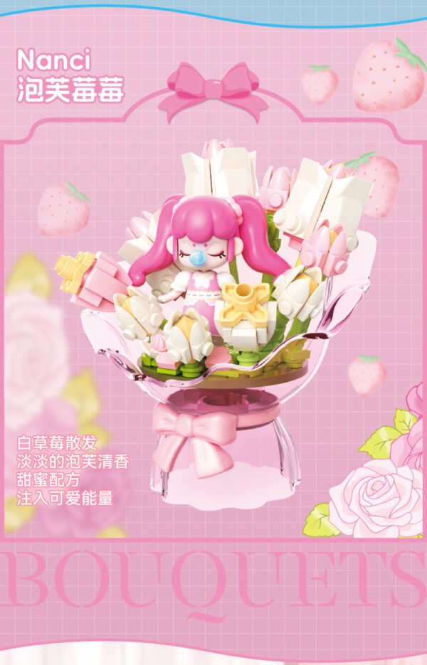 Nanci Flower Bouquet Building Block Set – DIY Decorative Model (HK121–HK123)