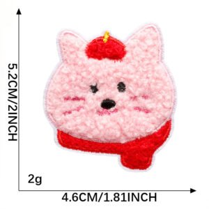 Beret Kitty chenille embroidered iron-on patch