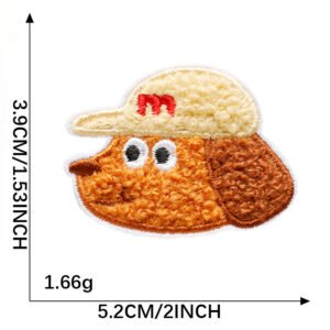 Cap Doggo chenille embroidered iron-on patch