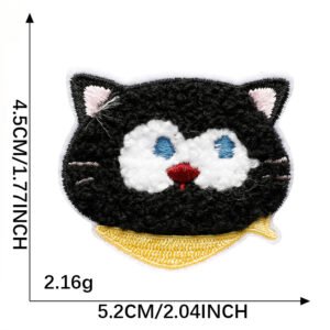 Honey Scarf Cat chenille embroidered iron-on patch