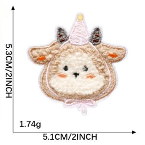 Little Unicorn Goat chenille embroidered iron-on patch
