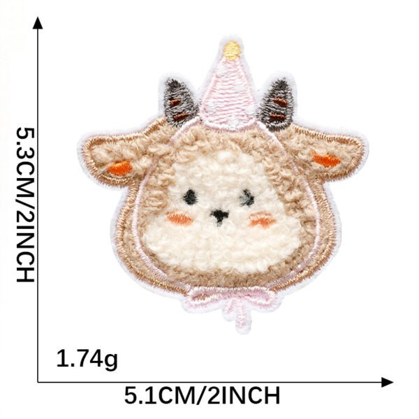 Little Unicorn Goat chenille embroidered iron-on patch