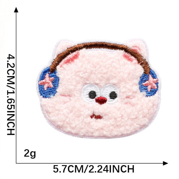 Lo-fi Kitty chenille embroidered iron-on patch