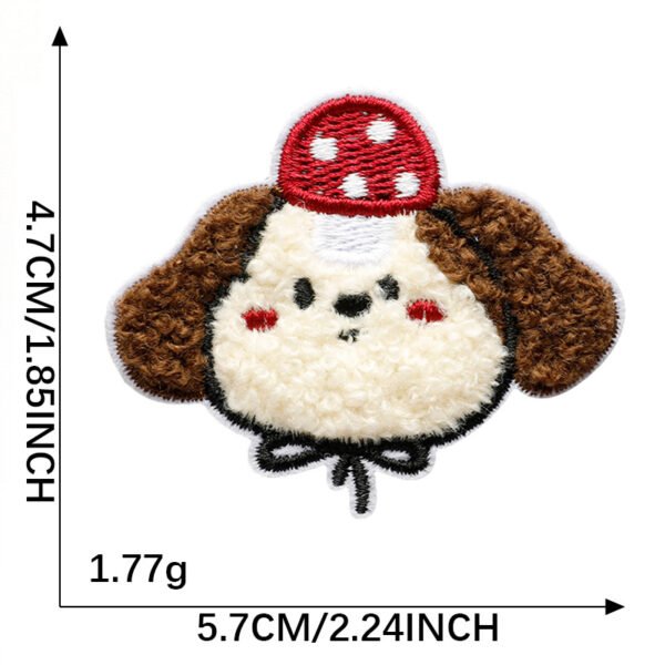 Mushroom Pup chenille embroidered iron-on patch