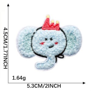 Party Elephant chenille embroidered iron-on patch