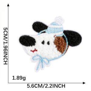 Party Pup chenille embroidered iron-on patch