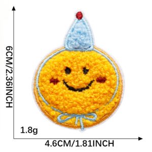 Party Smiley chenille embroidered iron-on patch