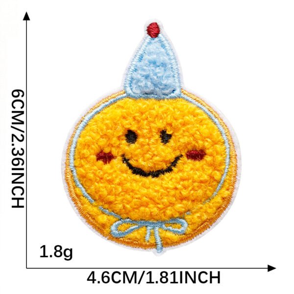 Party Smiley chenille embroidered iron-on patch