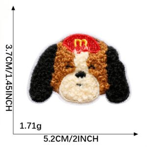Sleepy Beagle chenille embroidered iron-on patch