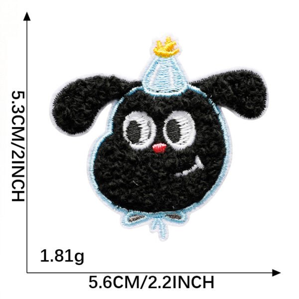 Wide-Eye Pup chenille embroidered iron-on patch